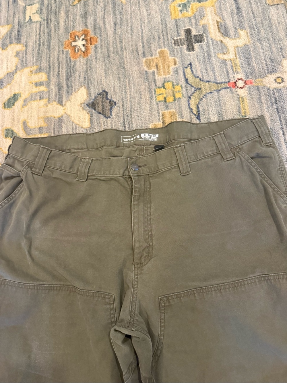 Carhartt Rugged Flex Double Knee Utility Work Pants Olive Men’s 46x32 - Picture 2 of 7